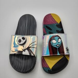 Nightmare Before Christmas Slide Sandals - Black and Multicolor